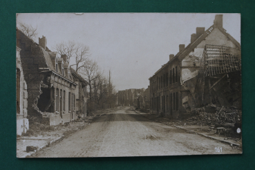 Postcard Photo PC Zonnebeke Zonnebecke Vlaandere 1916 worldwar destroyed houses street Belgium Belgie